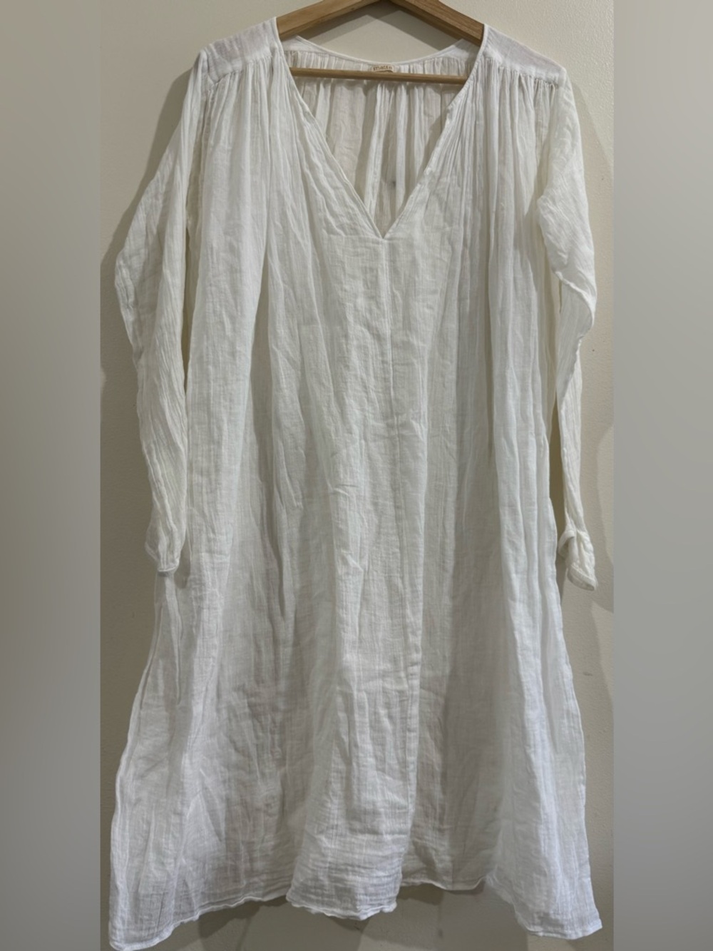 Matta White Gauze V-Neck Peasant Tunic
